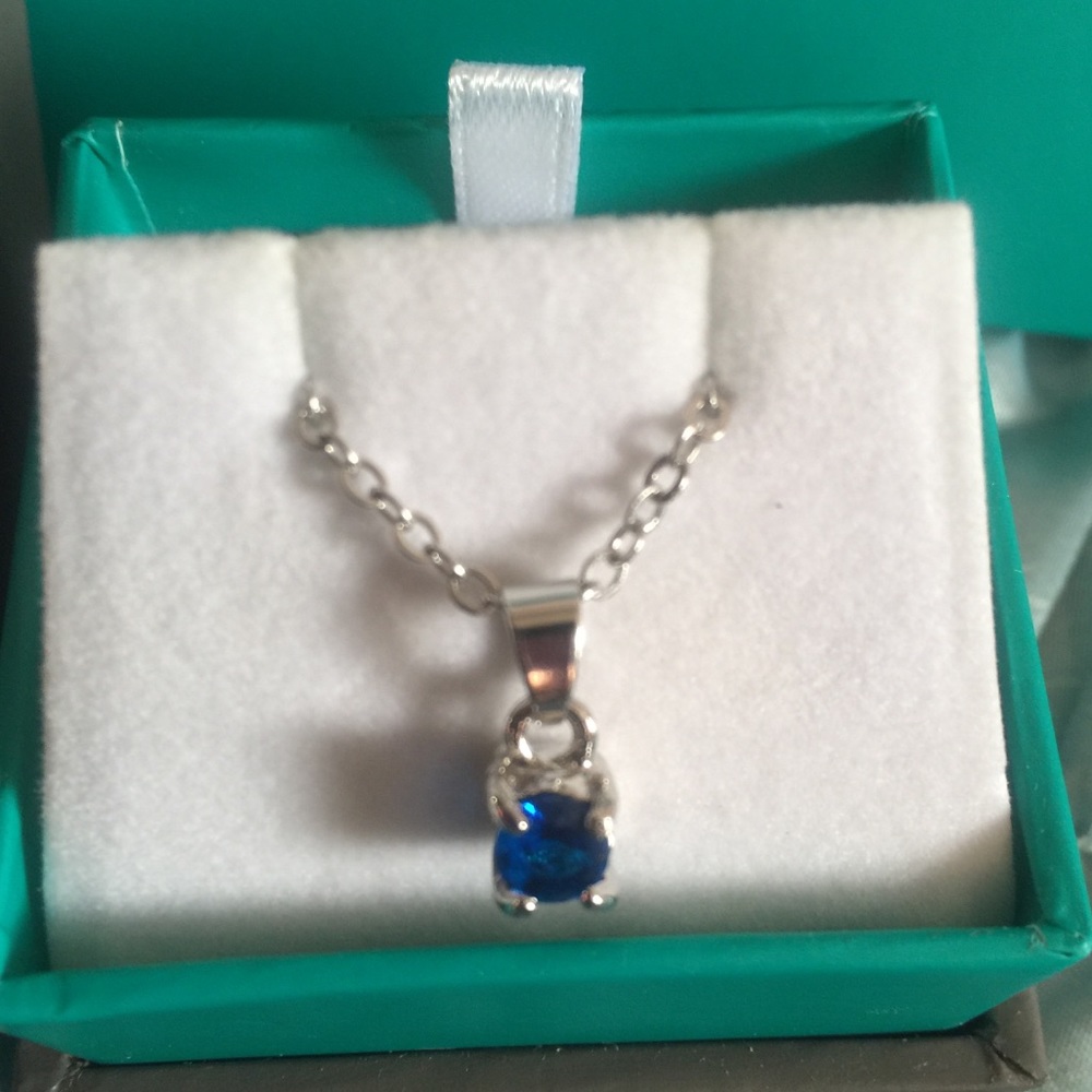 EFFY blue stone necklace on silver tone necklace.